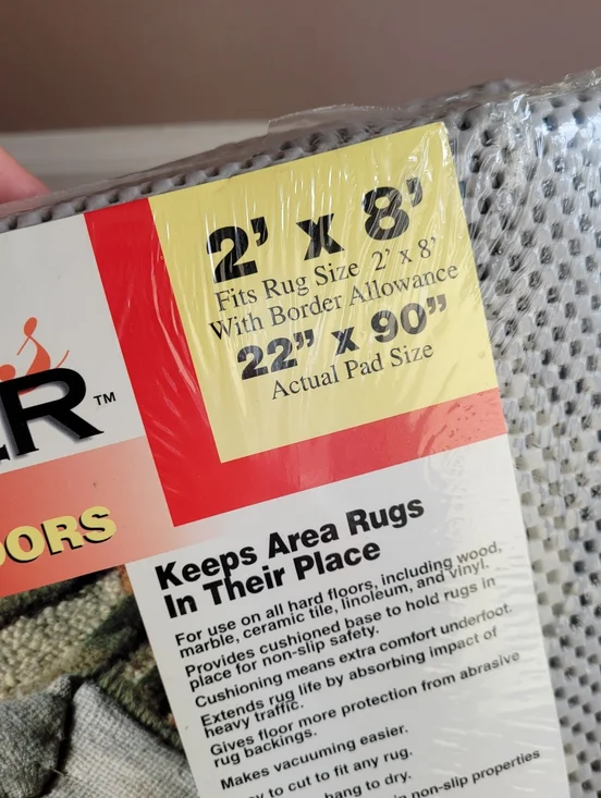 Rug Grabber premium non-slip Grey rug Cushion for hard floors 22" X 90" In New - Picture 3 of 7